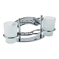 Склянка подвійна з тримачем зубних щіток для ванної кімнати Kroner KRM Rizze - ACC311