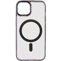 Прозрачный чехол с MagSafe на Айфон 12 Про Макс (Черный)