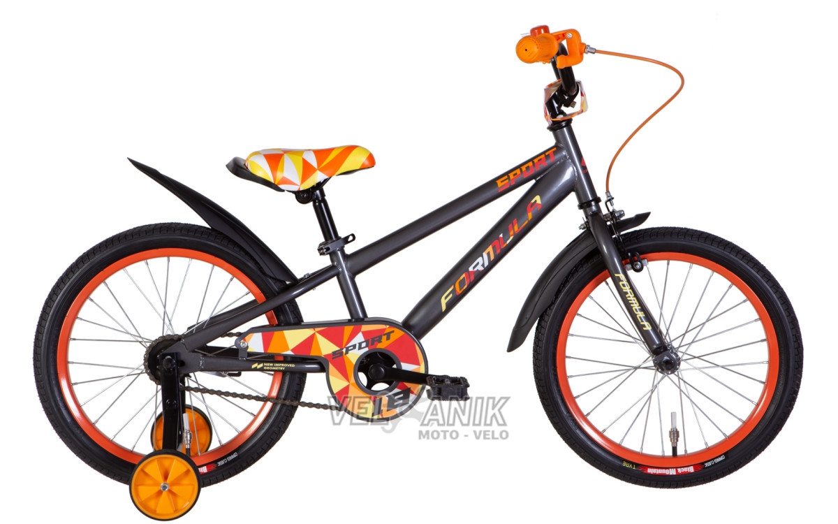 Велосипед 18" Formula SPORT (рама 9") сірий з помаранчевим