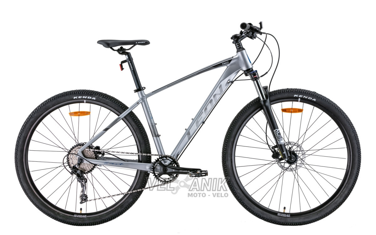 Велосипед 29" LEON TN-50 AM Hydraulic lock out HDDD (рама 17,5") сірий з чорним і синім мат