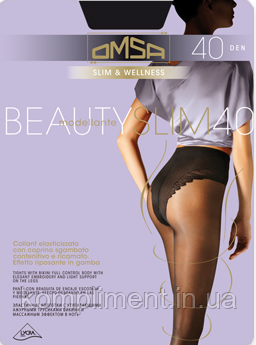 Колготки стягувальні з мереживними трусиками Omsa Beauty Slim 40 den