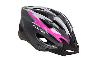 Шолом BRAVVOS HEL128 чорно-біло-рожевий [M]