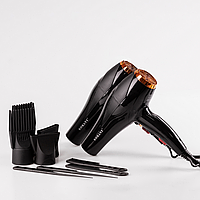Фен для волос 2600 Вт профессиональный с насадками и расческами, мощный фен для быстрой сушки и укладки волос