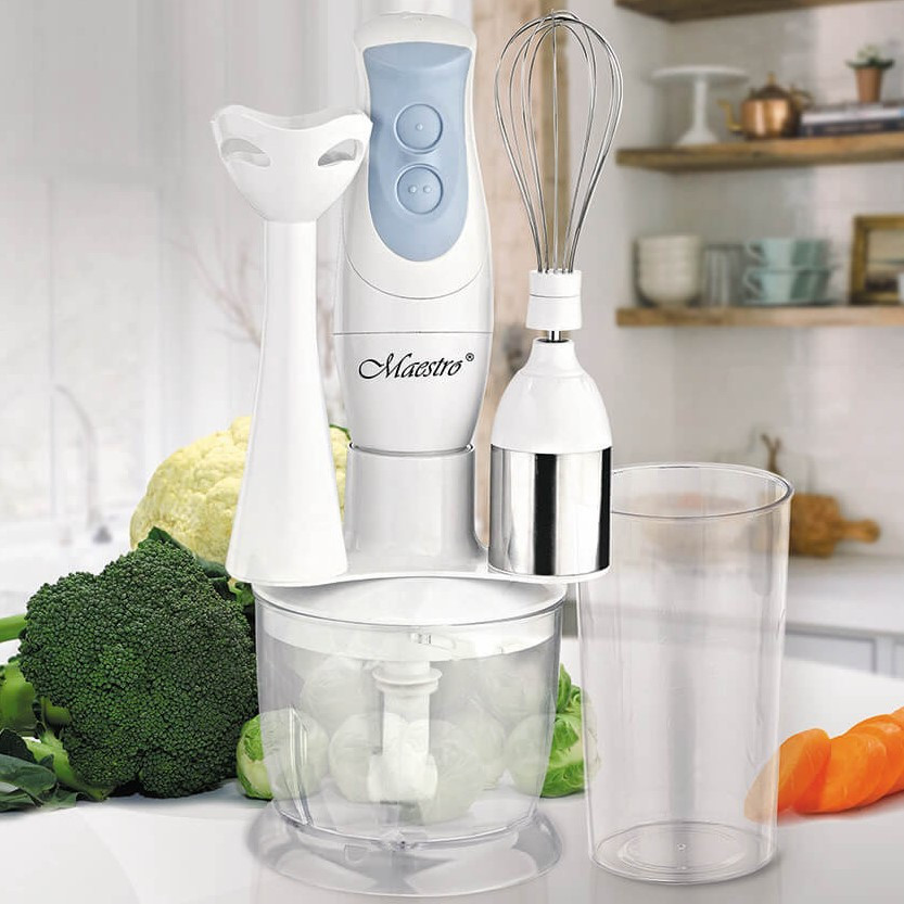 Блендерний набір Maestro MR-563, 3 в 1, 300 Вт, 0.6 л, 2 швидкості, імпульсний режим, вінчик, чаша подрібнювача, фото 1