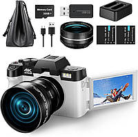 Цифровая камера NBD 4K 48MP 16X Vlogging Camera для YouTube с Wi-Fi и веб-камерой