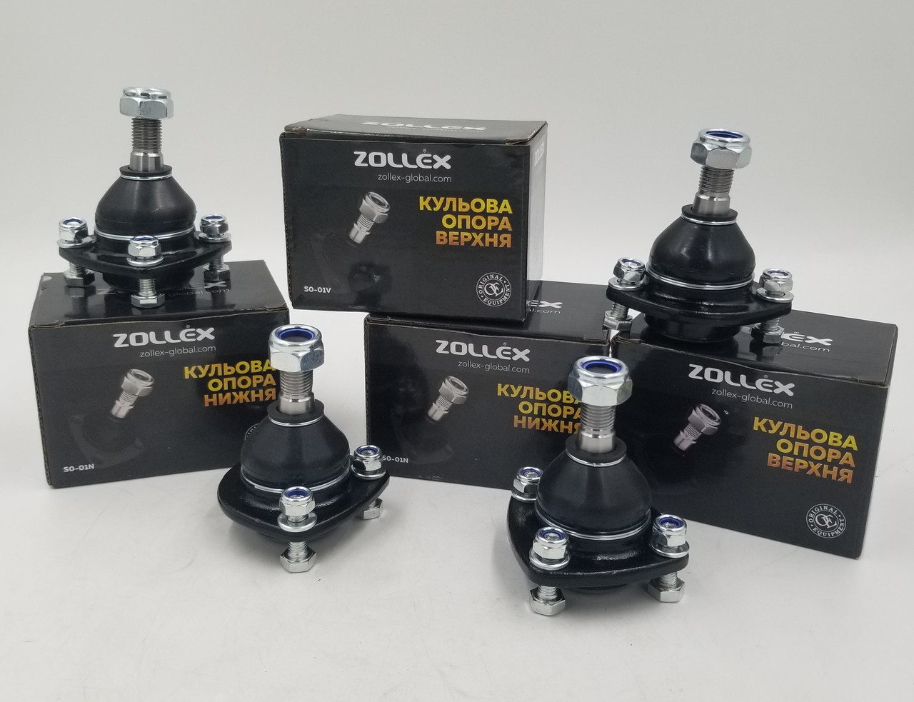 Кульові опори ВАЗ 2101-07 (комплект 2 верхні + 2 нижні) Zollex Польща, фото 1