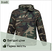 Тактический летний анорак BRANDIT Summer Windbreaker, водонепроницаемая ветровка, US Woodland