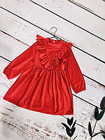 Сукня для дівчинки з м'якого велюру зріст 110,128 см (червоний)