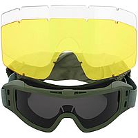 Тактичні окуляри маска захисні, балістичні окуляри зі змінними лінзами E-Tac UA