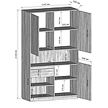 Шафа для речей та книжок з дверцятами з ДСП FRS-1, фото 9