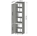 Закритий пенал для дому з 6 полицями, шафа для речей із ДСП FT-217, фото 10