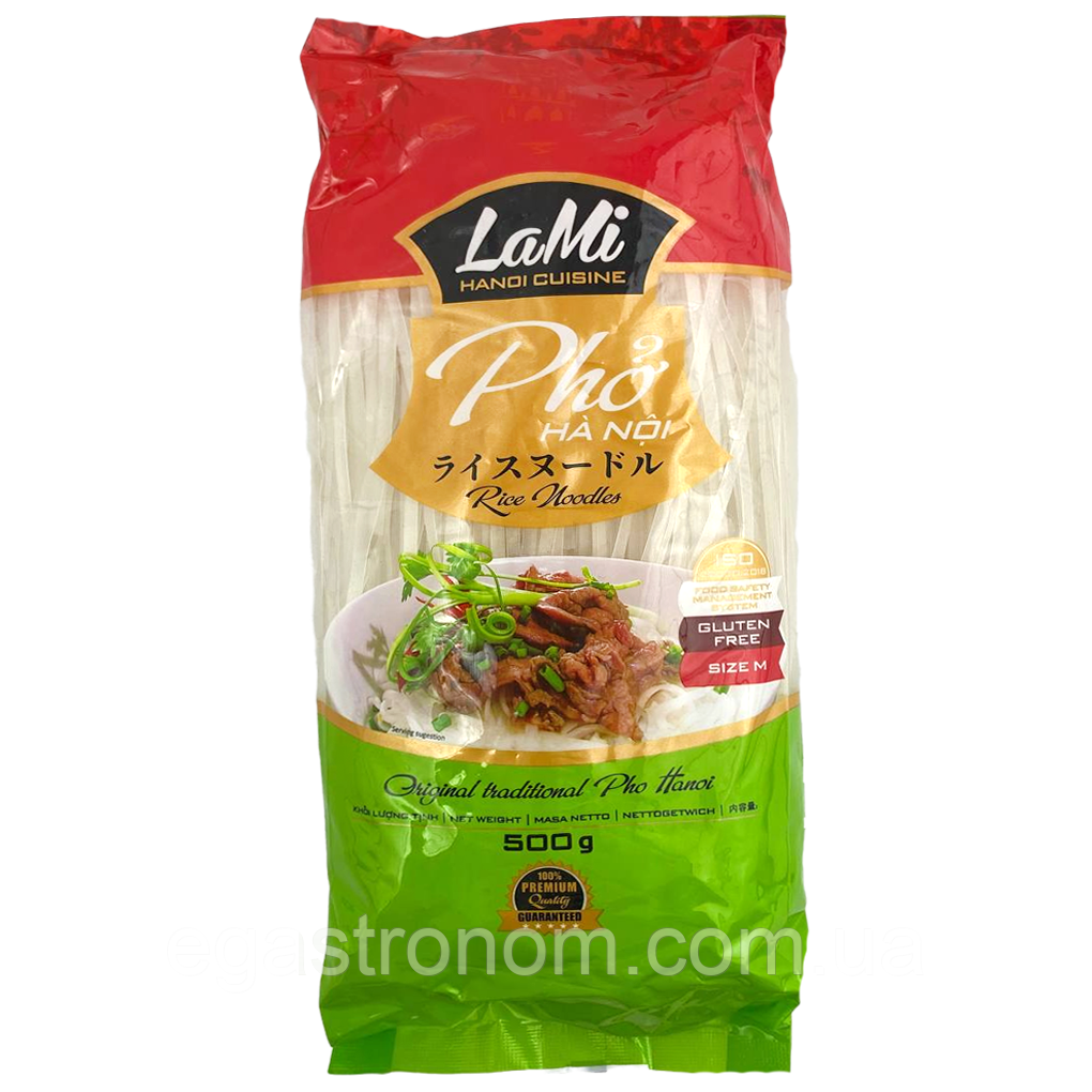 Макарони рисові 4мм ЛаМі LaMi 500g 20шт/ящ (Код: 00-00016128)