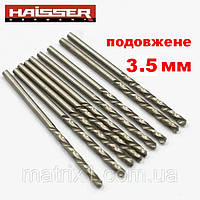 Сверло по металлу длинное, 3.5х73х112 мм цилиндрический хвостовик DIN 340 сталь HSS-G HAISSER 17545