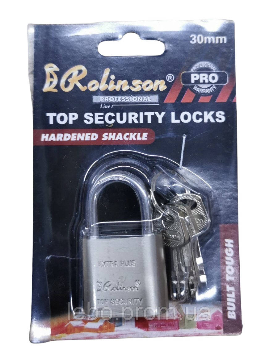 Навесной замок Extra Rolinson 30 мм, Top SECURITY 4475 в блистере lb ...