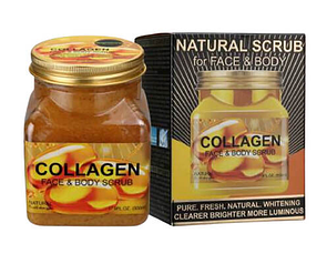 Натуральний скраб для обличчя і тіла Wokali Collagen Natural Scrub з колагеном WKL593 500 мл