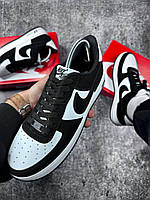 Кроссовки nike air force white-Black, качественые стильные черно-белие Найк аир форс Топ качество 41