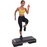 Степ-платформа 3-х рівнева для степ-аеробіки 110x41x20см Zelart FI-6772, фото 7