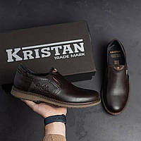 Шкіряні повсякденні туфлі для чоловіків Kristan, стильні класичні чоловічі туфлі, коричневі чоловічі туфлі