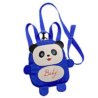 Детский рюкзак Lesko A-6864 Panda Blue с ремешком анти-потеряшкой панда для детского сада