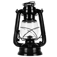 Лампа керосиновая масляная портативная с ветрозащитой 24 см Metrox Черный ( код: Lamp24 )
