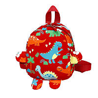 Детский рюкзак Lesko A-1025 Dinosaur Red на одно отделение с ремешком 20шт