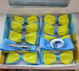 Бантики українські резинки заколки 30 грн за 1 шт жовто-блакитний, фото 2