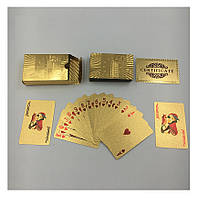 Водонепроницаемые пластиковые игральные карты Poker Gold 500 евро 54 шт. золотые