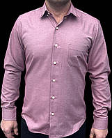 Мужская рубашка с длинным рукавом бордовая