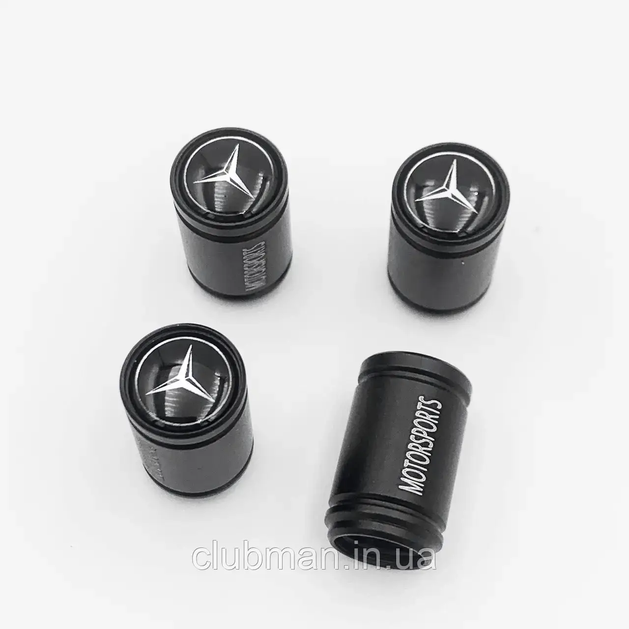 Захисні ковпачки на ніпеля Motosport Mercedes Benz (Мерседес) 4 шт Чорна