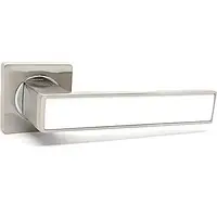 Ручка для межкомнатных дверей на квадратной розетке NEW KEDR R08.810-AL-SN/CP-WHITE