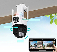 Камера видеонаблюдения PTZ wifi для улицы с двумя линзами по 3mp A23 домашнее видеонаблюдение