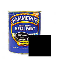 Фарба по металу 3в1 Hammerite Metal Paint Smooth захисна, чорна 2,5л