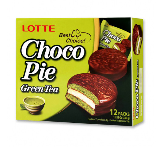 Печенье Чокопай со вкусом матча (зеленый чай), 12 шт., LOTTE, 336 г ...