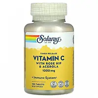 Витамин С (Vitamin C) с шиповником и ацеролой, Solaray, 100 таблеток