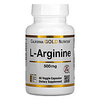 Аргинин California Gold Nutrition (L-Arginine AjiPure) 500 мг 60 растительных капсул