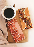 Шоколадные плитки со вкусом клубники и апельсина с ягодами, орехами, 2шт