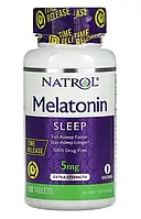 Мелатонин медленого действия 5 мг, Natrol, 100 таблеток со вкусом клубники