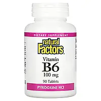 Витамин B6, Natural Factors, 90 таблеток