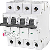 Автоматичний вимикач ETI, ETIMAT 10 3p+N D 25А (10 kA) (2156718)