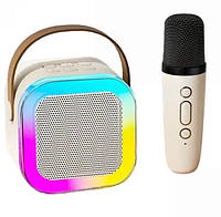 Детский беспроводной караоке микрофон Winso K12 c портативной колонкой и RGB подсветкой