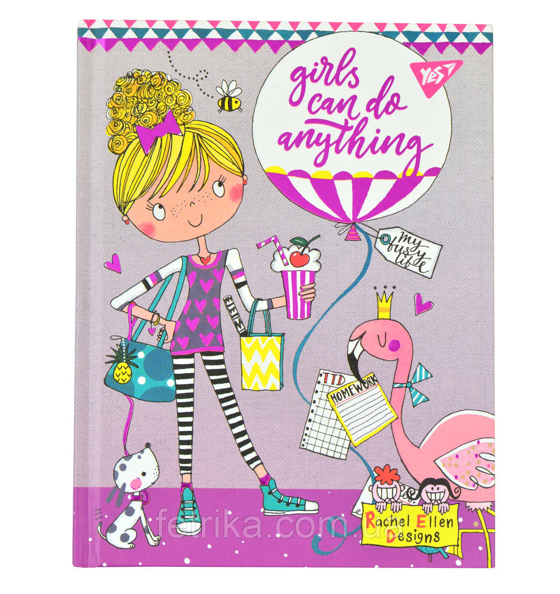 Блокнот 147Х190 80 кл. YES 7БЦ Rachel Balloon, фото 1