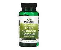 Грибы шиитаке, майтаке, рейши. Поддержка иммунитета Triple Mushroom Complex, Swanson, 60 капсул