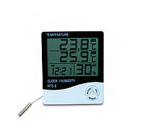 Гигрометр с выносным датчиком HTC-2, настольные часы с термометром и гигрометром | гігрометр електронний «H-s»