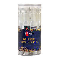 Ручка Santi з розсипним глітером, білий, 10г