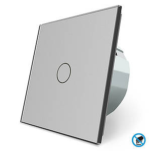 Безконтактний вимикач 1 сенсор Livolo білий скло (VL-C701-PRO-11) Сірий