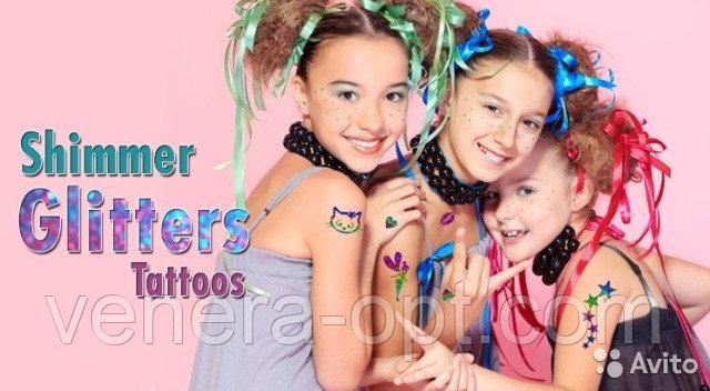 [VN-TV-125] Набор для временного глиттер-тату блестящие татуировки Shimmer Glitter Tattoos OG - фото 3 - id-p2148914942