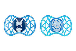 Пустушка Nuvita Air55 Explorer 6міс+, ортодонтична, 2шт, зебра/лев (NV7086M)