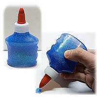 Клей декоративний з блискітками / "Glitter Color" 90мл / синій / Клей з глітером для творчості