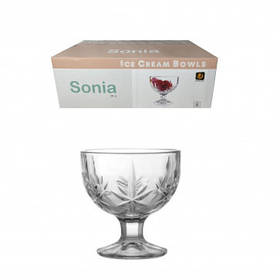 Набір скляних креманок Uniglass Ice cream Sonia 290мл 6шт 44851-GB6В6