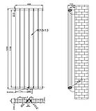 Вертикальний дизайнерський радіатор опалення ARTTIDESIGN Livorno II 6/1200/408/50 чорний матовий, фото 3